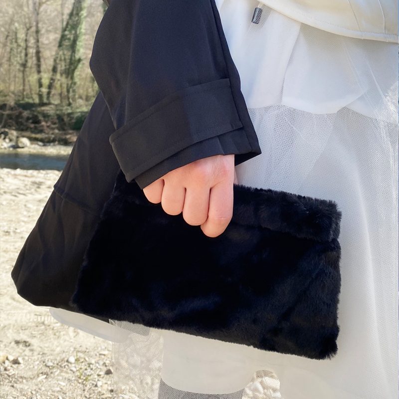 vegan fur pouch