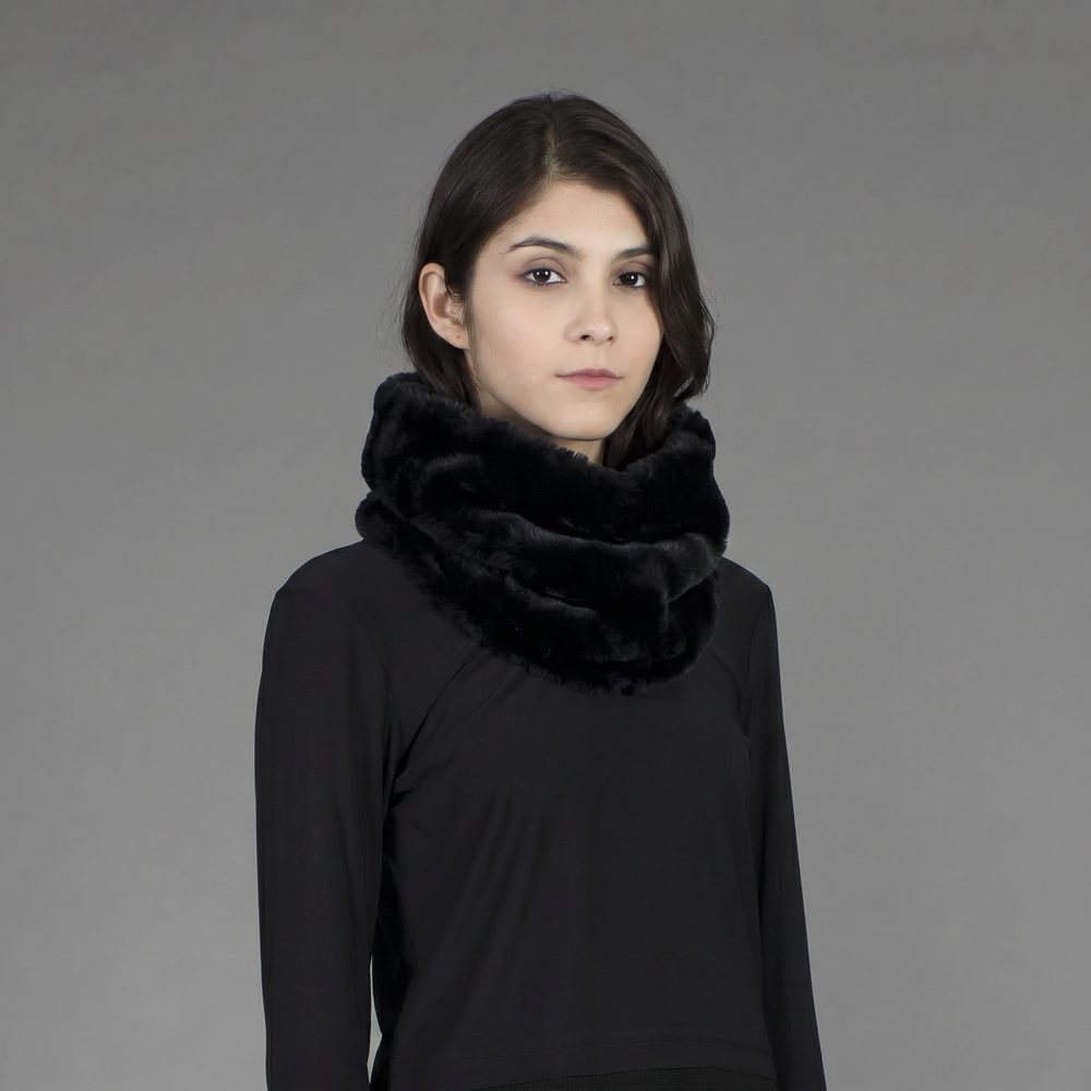 vegan fur neck cover with back metal toggle