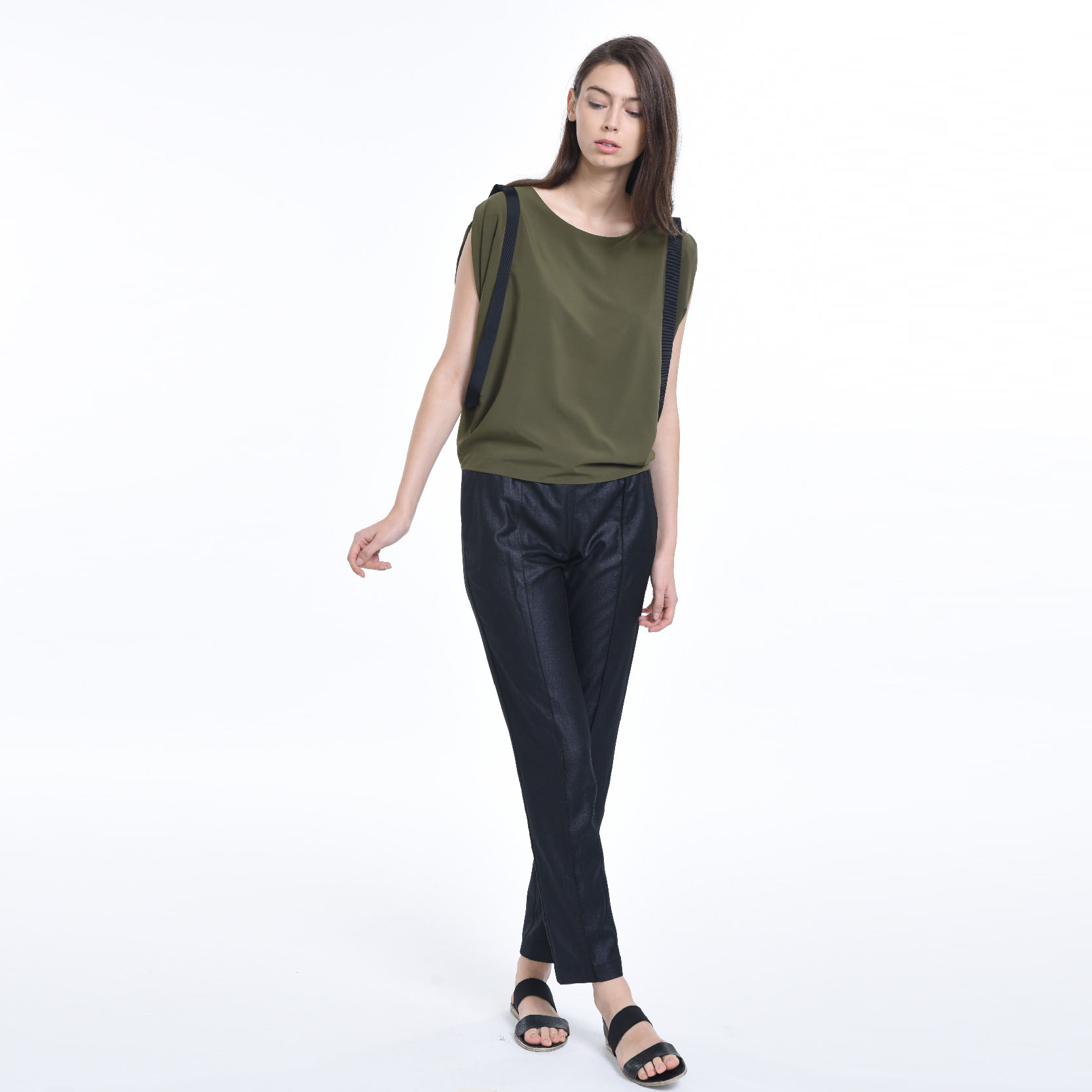 PT9101 gloss candy wrap long pants