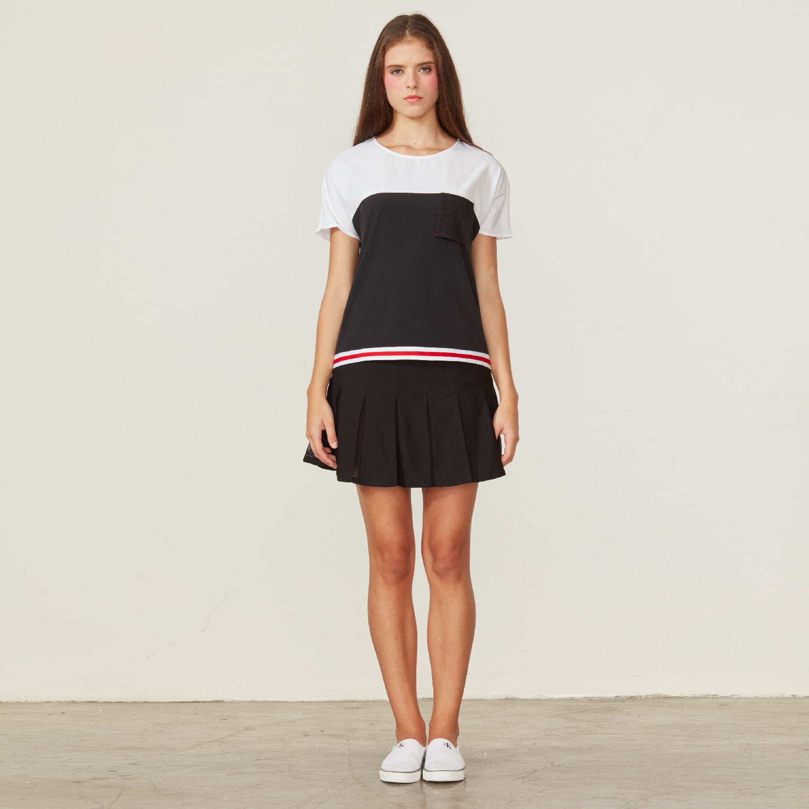 SK1701 pleated skirt with inner shorts