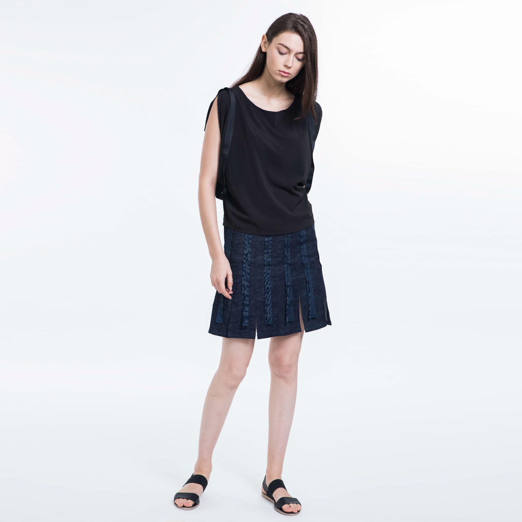 TP9101 loose fit top with gro-grain candy tie