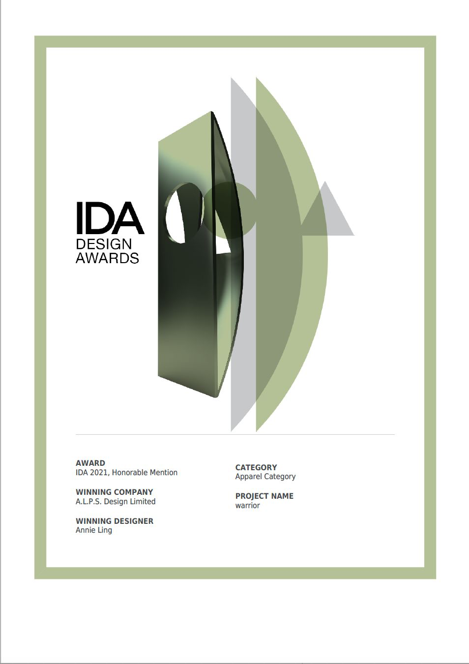 international design awards apparel category 2021