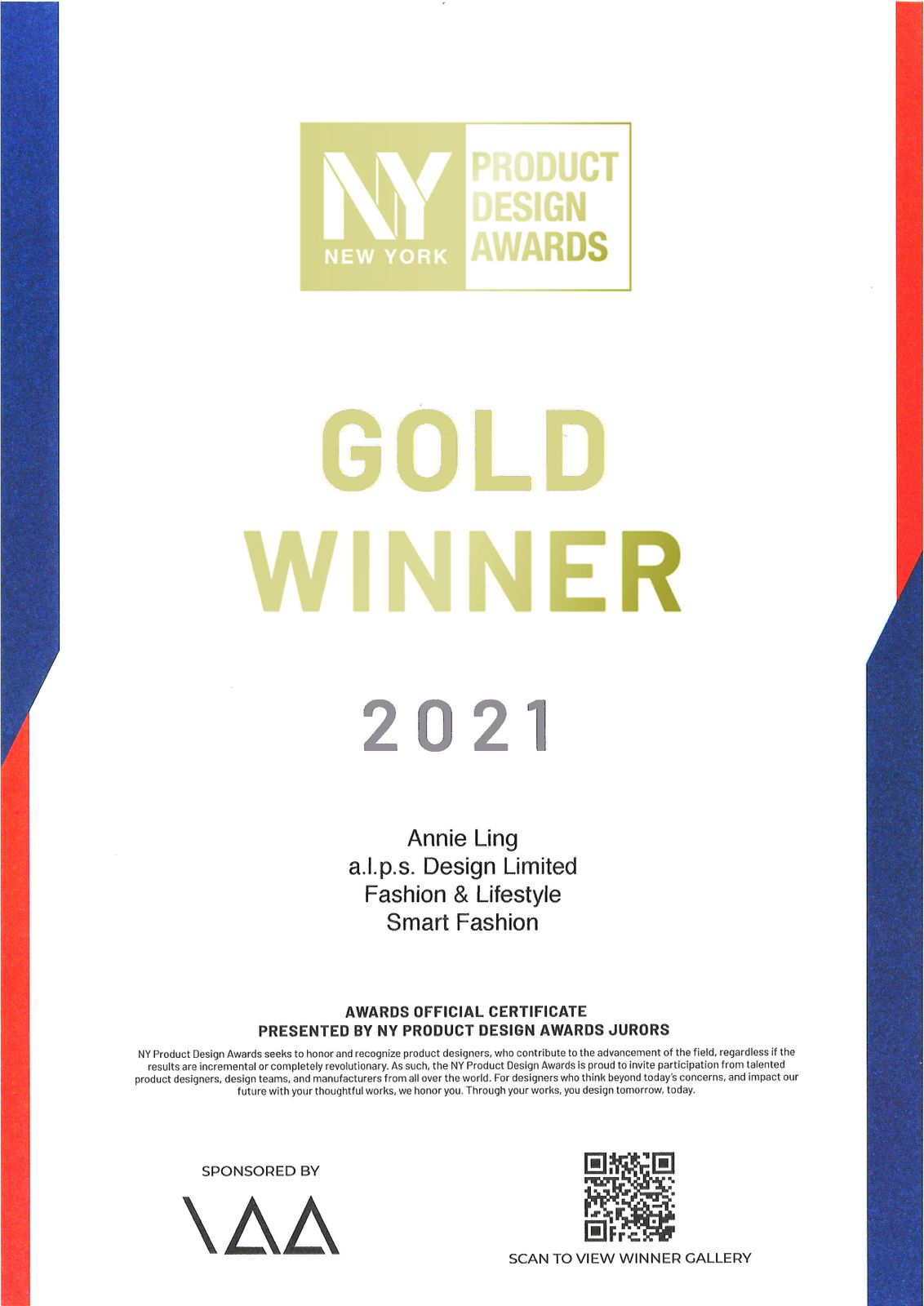 new york product design awards smart fashion 2021