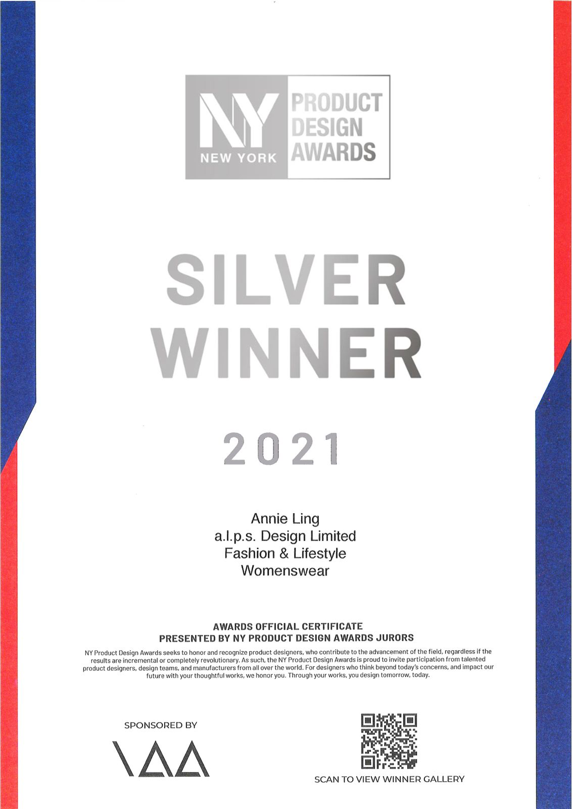 new york product design awards womenswear 2021